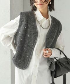 SHIPS / シップス ベスト | 【SHIPS別注】assiette:ウール混 ボア 刺繍 ベスト