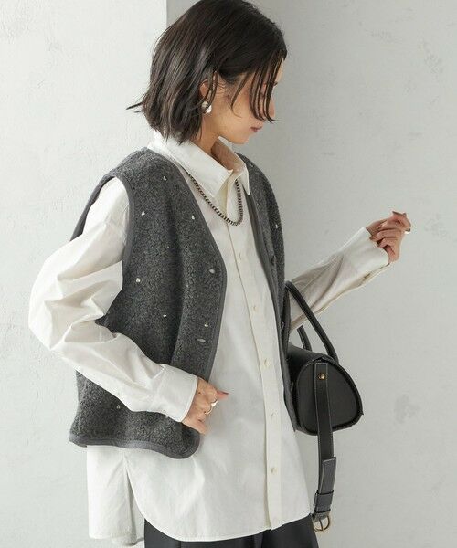 SHIPS / シップス ベスト | 【SHIPS別注】assiette:ウール混 ボア 刺繍 ベスト | 詳細19