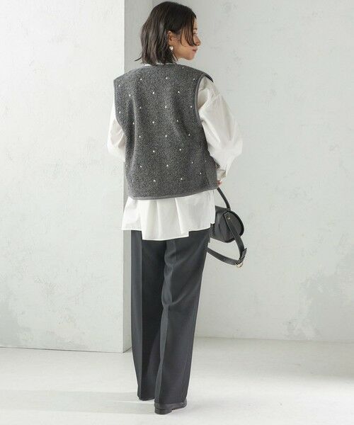 SHIPS / シップス ベスト | 【SHIPS別注】assiette:ウール混 ボア 刺繍 ベスト | 詳細12