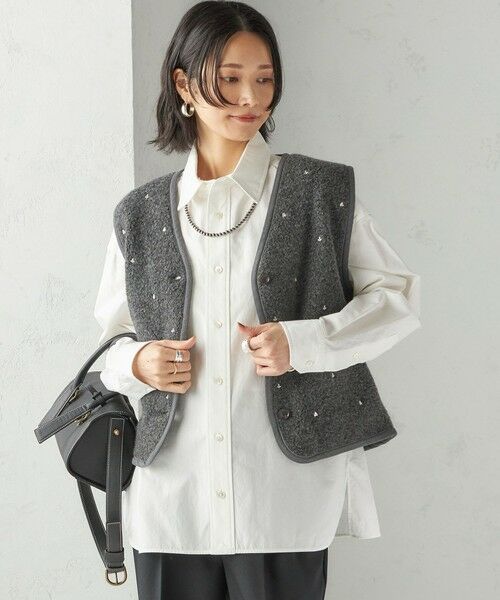 SHIPS / シップス ベスト | 【SHIPS別注】assiette:ウール混 ボア 刺繍 ベスト | 詳細15