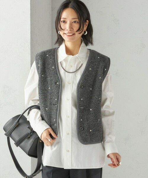 SHIPS / シップス ベスト | 【SHIPS別注】assiette:ウール混 ボア 刺繍 ベスト | 詳細16