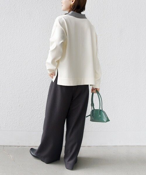 SHIPS / シップス ニット・セーター | 【WEB限定】〈手洗い可能〉サイド スリット ゴールド 釦 ポロ ニット | 詳細3