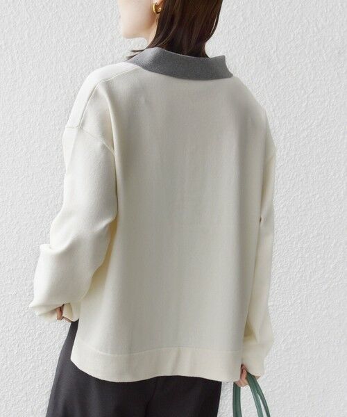 SHIPS / シップス ニット・セーター | 【WEB限定】〈手洗い可能〉サイド スリット ゴールド 釦 ポロ ニット | 詳細7