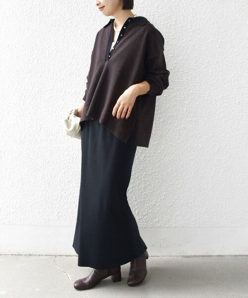 SHIPS / シップス ニット・セーター | 【WEB限定】〈手洗い可能〉サイド スリット ゴールド 釦 ポロ ニット | 詳細13