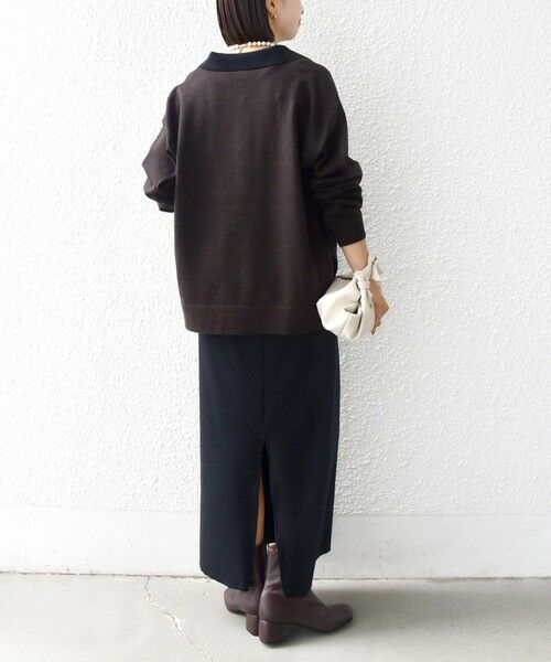 SHIPS / シップス ニット・セーター | 【WEB限定】〈手洗い可能〉サイド スリット ゴールド 釦 ポロ ニット | 詳細14