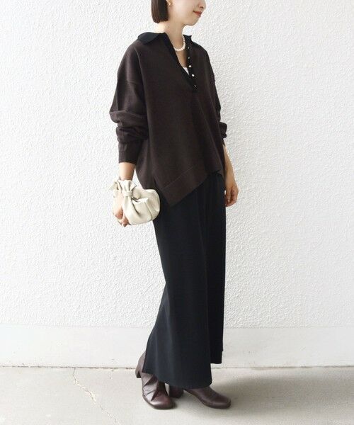 SHIPS / シップス ニット・セーター | 【WEB限定】〈手洗い可能〉サイド スリット ゴールド 釦 ポロ ニット | 詳細15