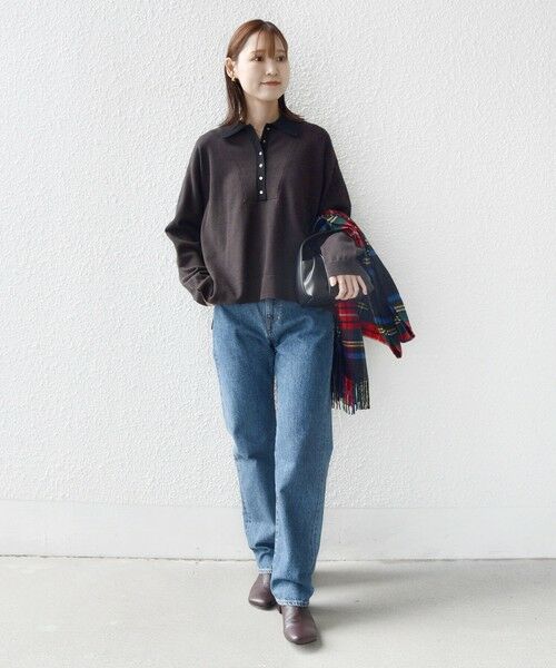 SHIPS / シップス ニット・セーター | 【WEB限定】〈手洗い可能〉サイド スリット ゴールド 釦 ポロ ニット | 詳細24