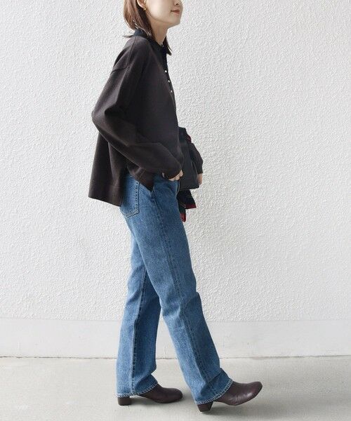 SHIPS / シップス ニット・セーター | 【WEB限定】〈手洗い可能〉サイド スリット ゴールド 釦 ポロ ニット | 詳細27