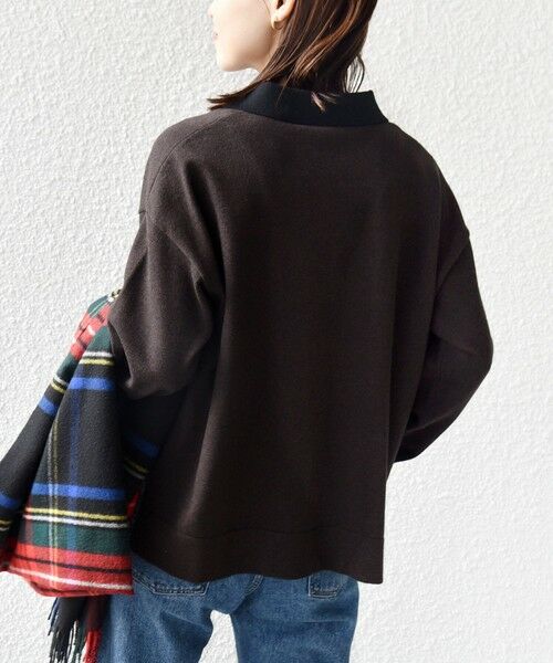 SHIPS / シップス ニット・セーター | 【WEB限定】〈手洗い可能〉サイド スリット ゴールド 釦 ポロ ニット | 詳細30