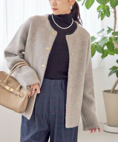 SHIPS / シップス その他アウター | フォックス ブレンド ノーカラー ニット コート