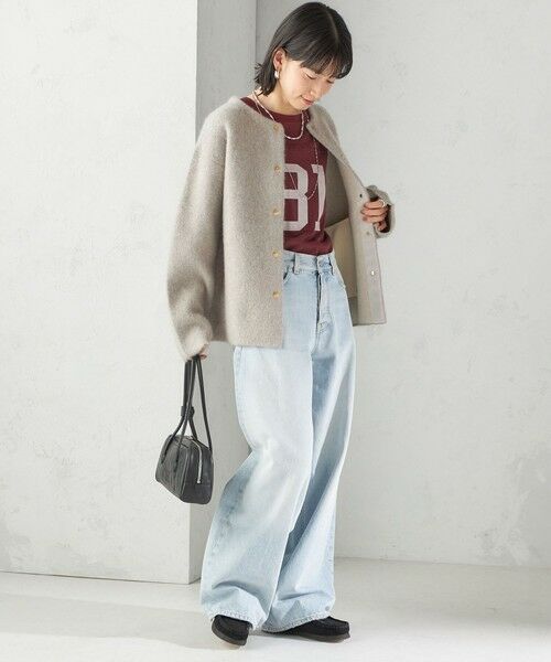 SHIPS / シップス その他アウター | フォックス ブレンド ノーカラー ニット コート | 詳細11