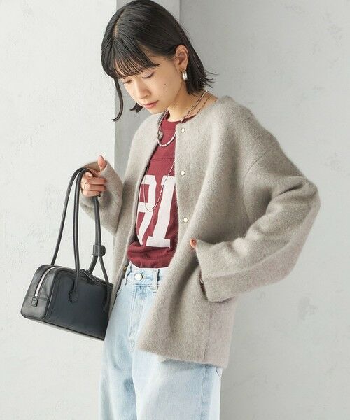 SHIPS / シップス その他アウター | フォックス ブレンド ノーカラー ニット コート | 詳細13