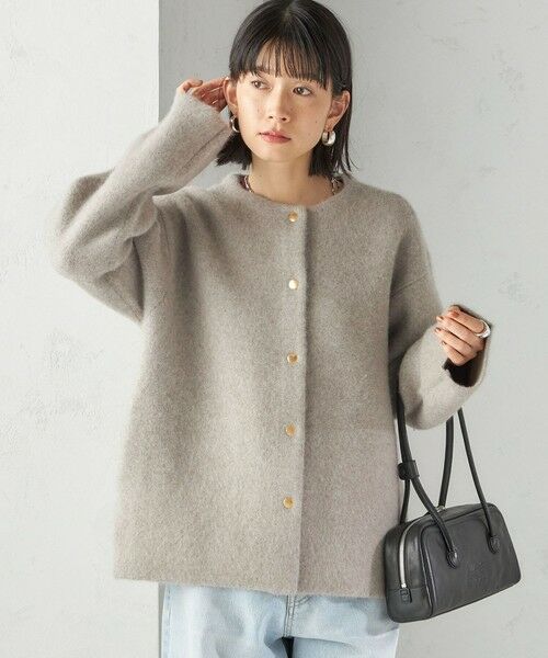 SHIPS / シップス その他アウター | フォックス ブレンド ノーカラー ニット コート | 詳細14