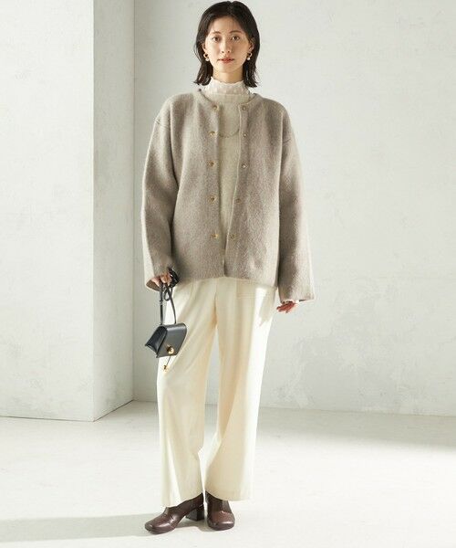 SHIPS / シップス その他アウター | フォックス ブレンド ノーカラー ニット コート | 詳細16