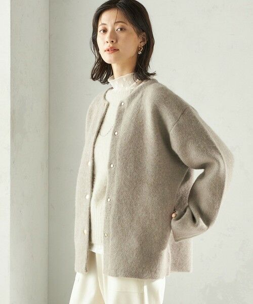 SHIPS / シップス その他アウター | フォックス ブレンド ノーカラー ニット コート | 詳細21