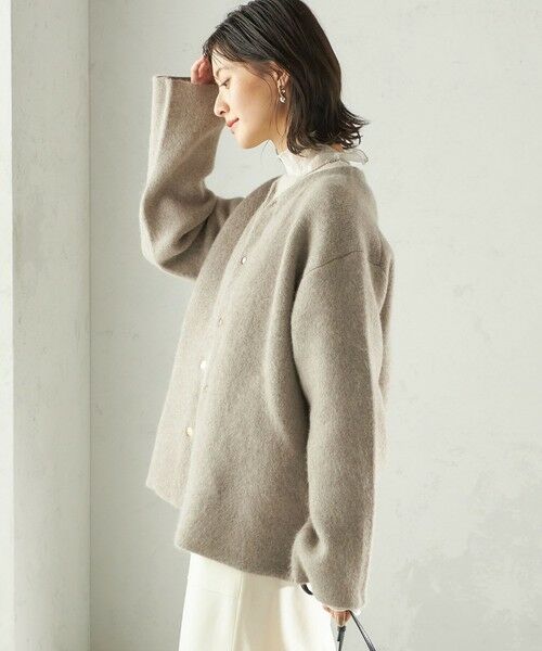 SHIPS / シップス その他アウター | フォックス ブレンド ノーカラー ニット コート | 詳細22