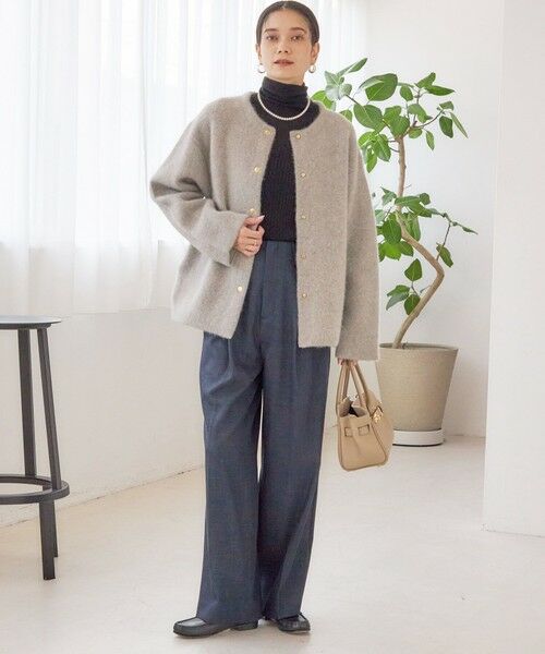 SHIPS / シップス その他アウター | フォックス ブレンド ノーカラー ニット コート | 詳細3