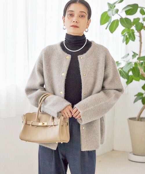 SHIPS / シップス その他アウター | フォックス ブレンド ノーカラー ニット コート | 詳細4