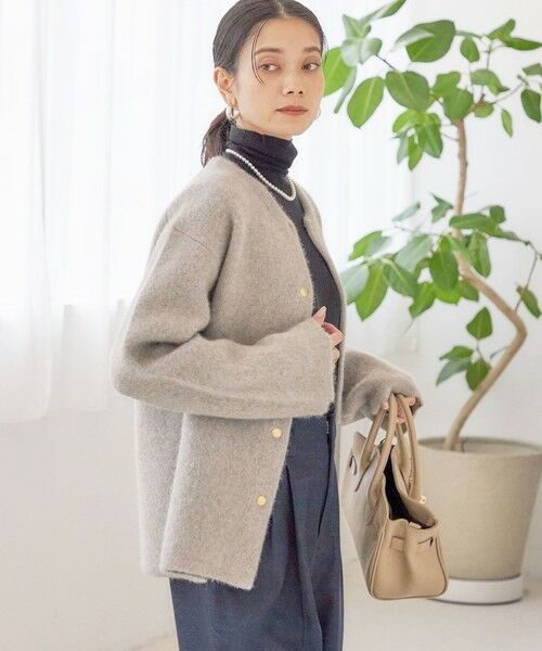 SHIPS / シップス その他アウター | フォックス ブレンド ノーカラー ニット コート | 詳細6