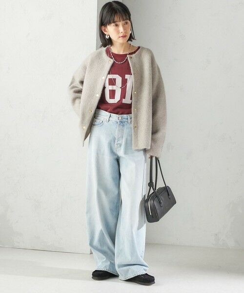 SHIPS / シップス その他アウター | フォックス ブレンド ノーカラー ニット コート | 詳細8