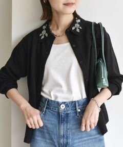 SHIPS / シップス カーディガン・ボレロ | 【WEB限定】〈手洗い可能〉ビーズ 刺しゅう 襟付 ニット カーディガン