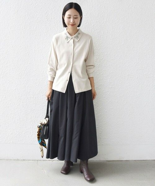 SHIPS / シップス カーディガン・ボレロ | 【WEB限定】〈手洗い可能〉ビーズ 刺しゅう 襟付 ニット カーディガン | 詳細10