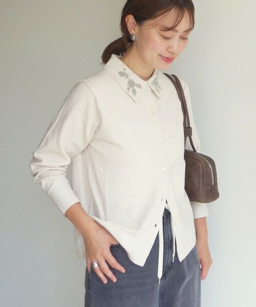 SHIPS / シップス カーディガン・ボレロ | 【WEB限定】〈手洗い可能〉ビーズ 刺しゅう 襟付 ニット カーディガン | 詳細9