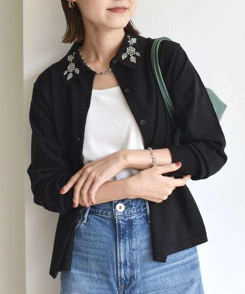 SHIPS / シップス カーディガン・ボレロ | 【WEB限定】〈手洗い可能〉ビーズ 刺しゅう 襟付 ニット カーディガン | 詳細29