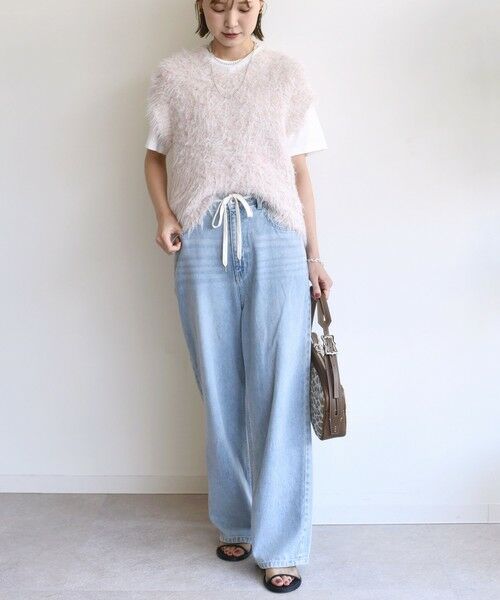 SHIPS / シップス ベスト | 【WEB限定】〈手洗い可能〉チュール フェザー MIX ニット ベスト | 詳細2