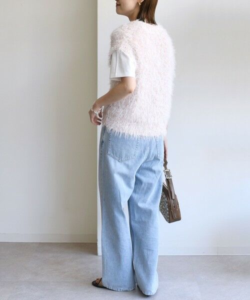 SHIPS / シップス ベスト | 【WEB限定】〈手洗い可能〉チュール フェザー MIX ニット ベスト | 詳細3