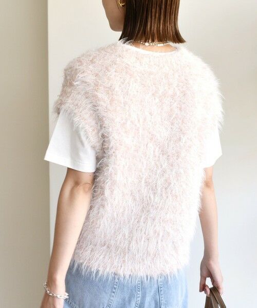 SHIPS / シップス ベスト | 【WEB限定】〈手洗い可能〉チュール フェザー MIX ニット ベスト | 詳細6