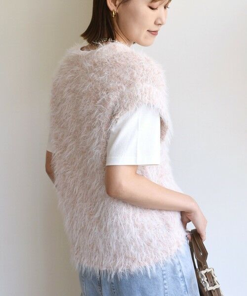 SHIPS / シップス ベスト | 【WEB限定】〈手洗い可能〉チュール フェザー MIX ニット ベスト | 詳細7