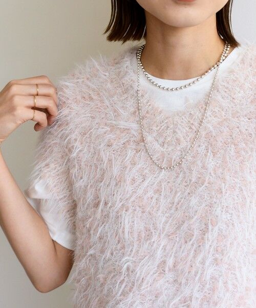 SHIPS / シップス ベスト | 【WEB限定】〈手洗い可能〉チュール フェザー MIX ニット ベスト | 詳細8