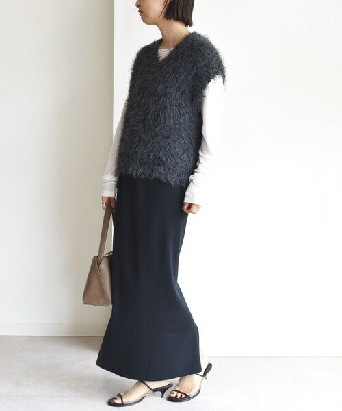 SHIPS / シップス ベスト | 【WEB限定】〈手洗い可能〉チュール フェザー MIX ニット ベスト | 詳細12