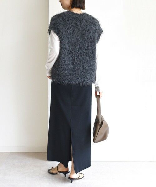 SHIPS / シップス ベスト | 【WEB限定】〈手洗い可能〉チュール フェザー MIX ニット ベスト | 詳細13