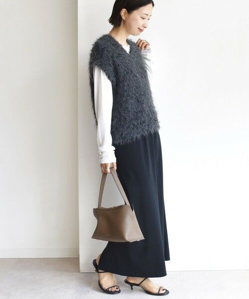 SHIPS / シップス ベスト | 【WEB限定】〈手洗い可能〉チュール フェザー MIX ニット ベスト | 詳細14