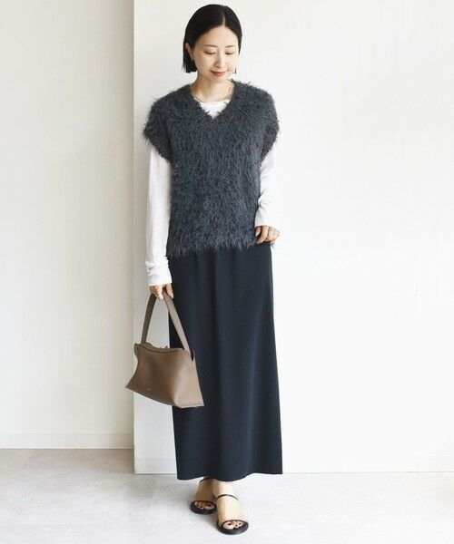 SHIPS / シップス ベスト | 【WEB限定】〈手洗い可能〉チュール フェザー MIX ニット ベスト | 詳細11