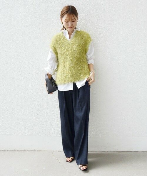 SHIPS / シップス ベスト | 【WEB限定】〈手洗い可能〉チュール フェザー MIX ニット ベスト | 詳細21