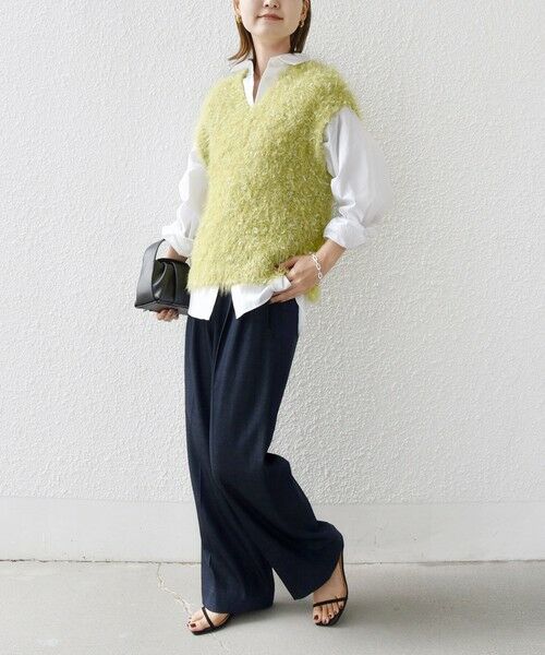 SHIPS / シップス ベスト | 【WEB限定】〈手洗い可能〉チュール フェザー MIX ニット ベスト | 詳細22