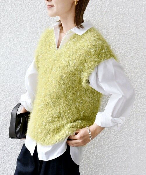 SHIPS / シップス ベスト | 【WEB限定】〈手洗い可能〉チュール フェザー MIX ニット ベスト | 詳細27