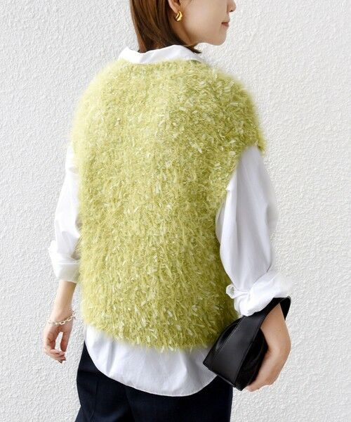 SHIPS / シップス ベスト | 【WEB限定】〈手洗い可能〉チュール フェザー MIX ニット ベスト | 詳細28