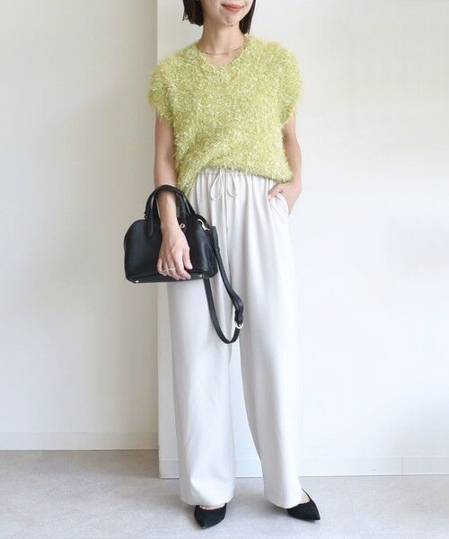 SHIPS / シップス ベスト | 【WEB限定】〈手洗い可能〉チュール フェザー MIX ニット ベスト | 詳細30