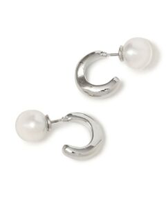 SHIPS / シップス ピアス・イヤリング | フープ 封入 パール モチーフ キャッチ ピアス