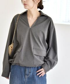 SHIPS / シップス シャツ・ブラウス | quaranciel:〈洗濯機可能〉ポケット ドロスト スキッパー プルオーバー シャツ