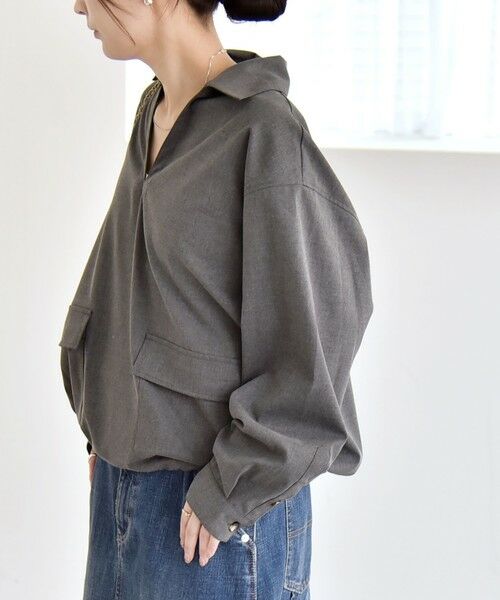 SHIPS / シップス シャツ・ブラウス | quaranciel:〈洗濯機可能〉ポケット ドロスト スキッパー プルオーバー シャツ | 詳細4