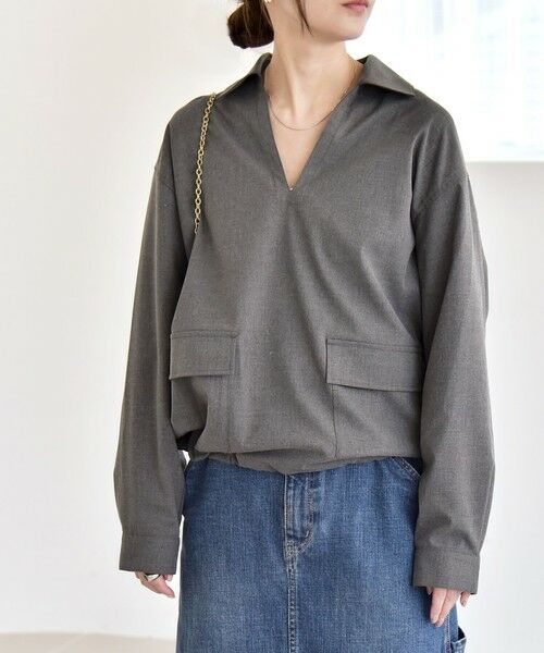 SHIPS / シップス シャツ・ブラウス | quaranciel:〈洗濯機可能〉ポケット ドロスト スキッパー プルオーバー シャツ | 詳細6