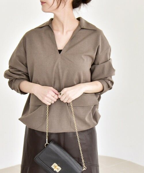 SHIPS / シップス シャツ・ブラウス | quaranciel:〈洗濯機可能〉ポケット ドロスト スキッパー プルオーバー シャツ | 詳細18