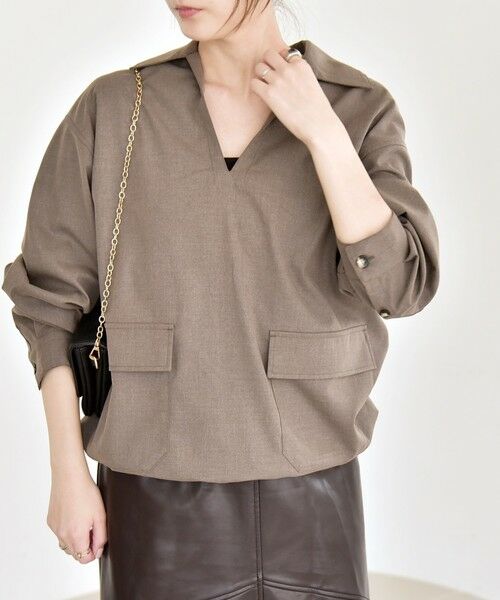 SHIPS / シップス シャツ・ブラウス | quaranciel:〈洗濯機可能〉ポケット ドロスト スキッパー プルオーバー シャツ | 詳細19