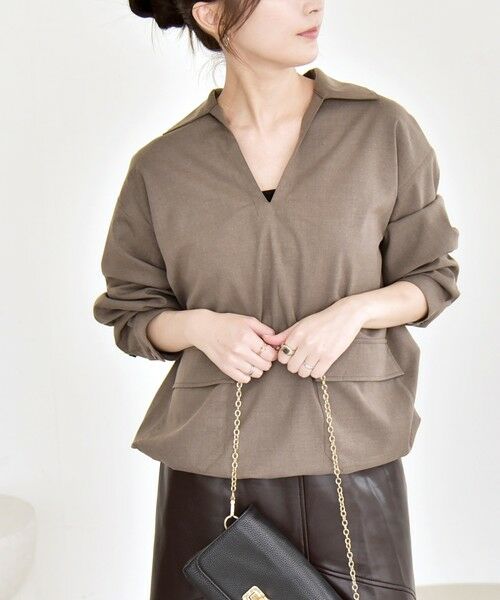 SHIPS / シップス シャツ・ブラウス | quaranciel:〈洗濯機可能〉ポケット ドロスト スキッパー プルオーバー シャツ | 詳細21