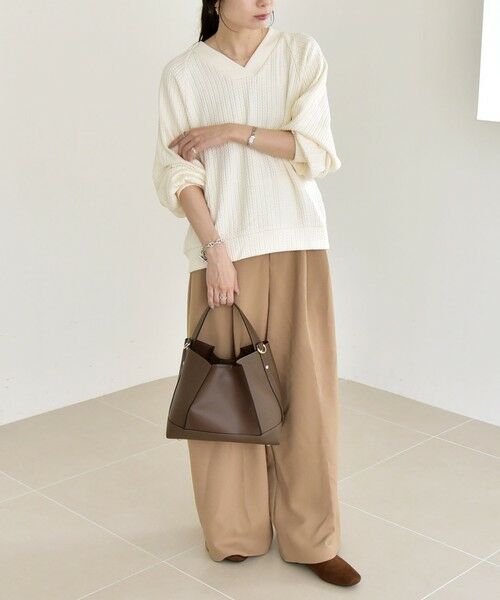 SHIPS / シップス カットソー | quaranciel:〈手洗い可能〉ケーブル ジャージー Vネック プルオーバー | 詳細1